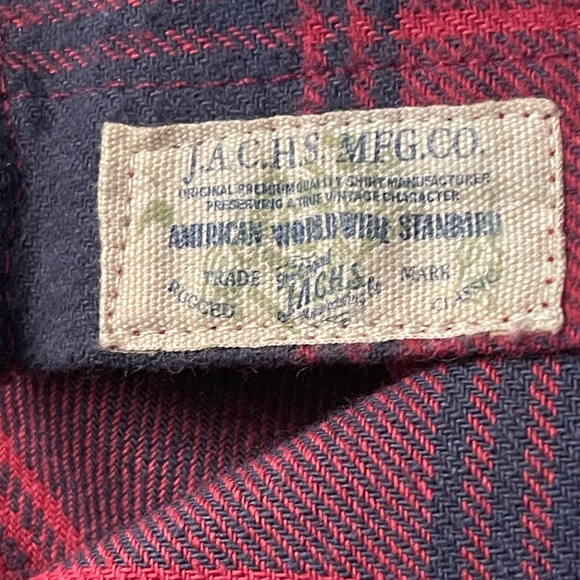 Jachs Button Up Shirt - Red/Gray Plaid. Mens: Large. - Picture 5 of 7